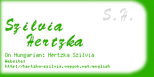 szilvia hertzka business card